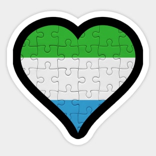 Sierra Leonean Jigsaw Puzzle Heart Design - Gift for Sierra Leonean With Sierra Leone Roots Sticker